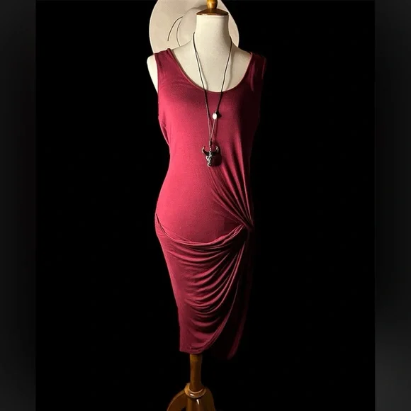 Finesse | Dresses | Burgundy Tank Sleeveless Midi Dress Euc Size Xl |  Poshmark